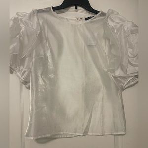 NWT| SHEER PUFF SLEEVE TOP